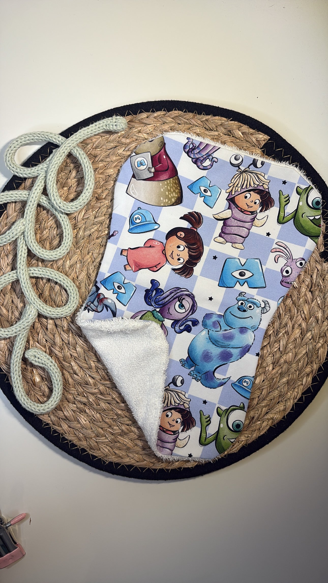 Monster Check Burp Cloth