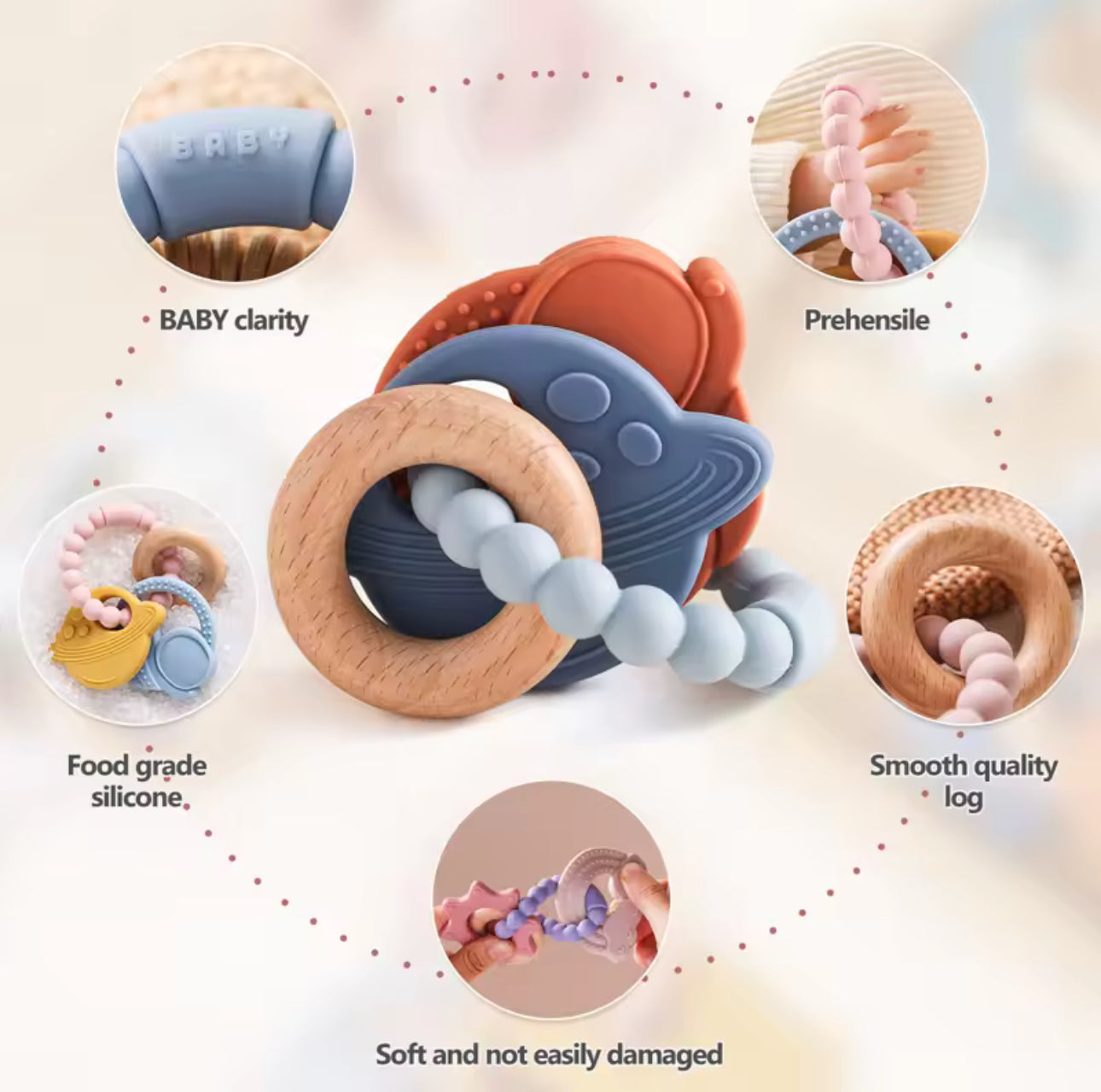 Space Silicone Teething Ring