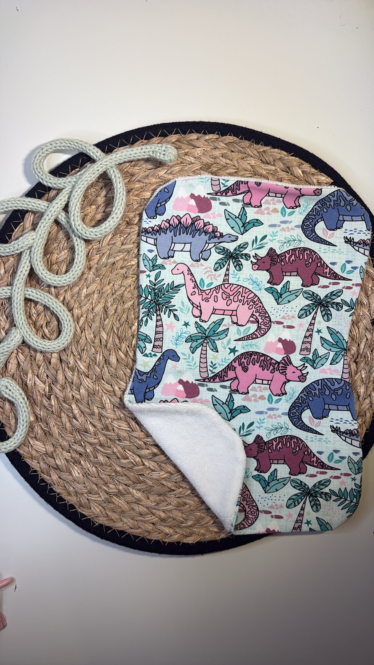 Berry Dino Burp Cloth