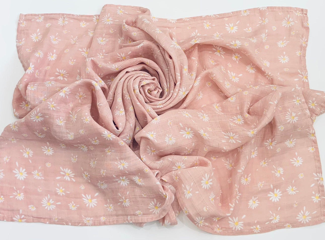Pink Daisy Swaddle Blanket