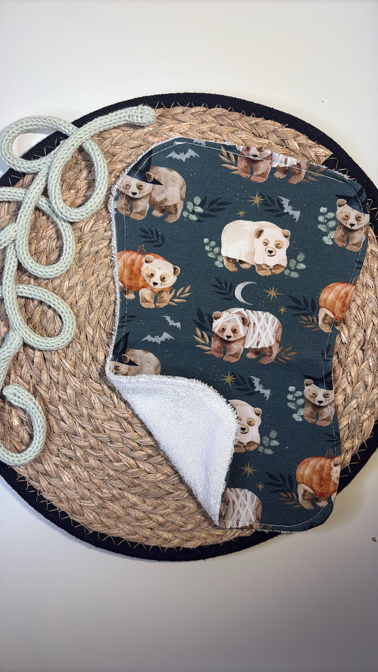 Halloween Bear Burp Cloth