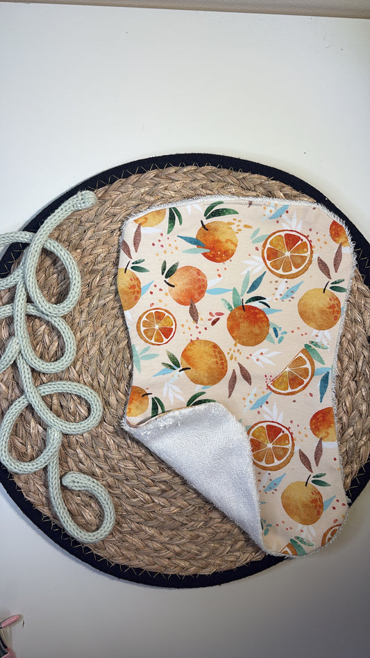 Tangerine Burp Cloth