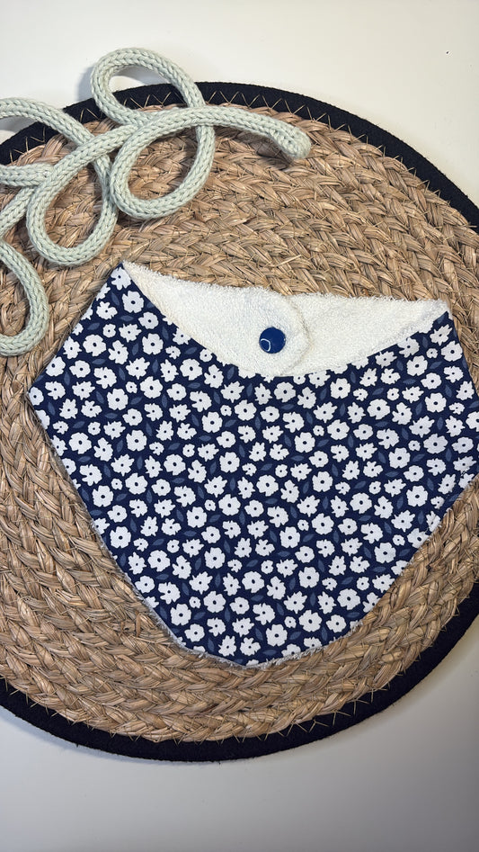 Blue Ditsy Flower Bib
