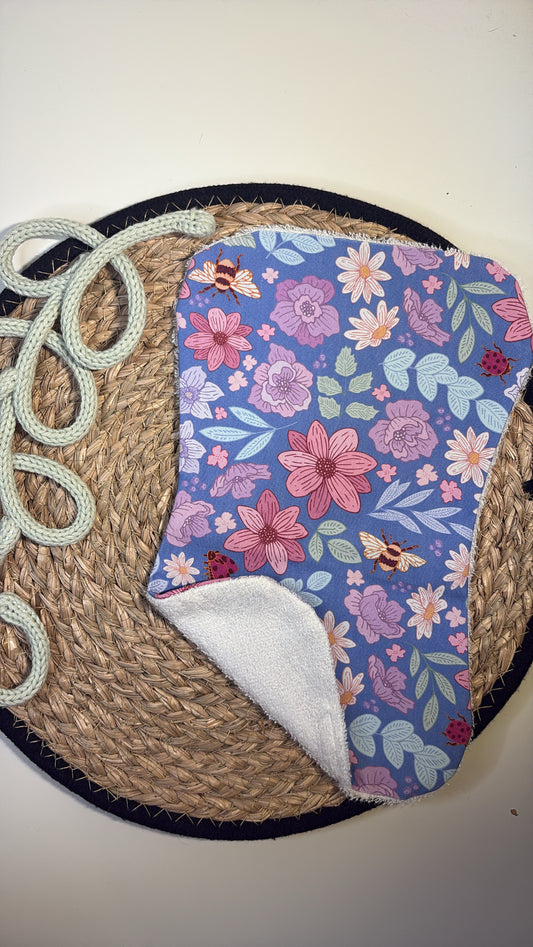Flower & Bee Burp Cloth