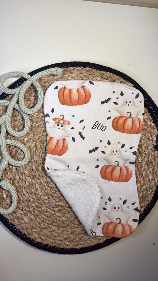 Pumpkin Ghost Burp Cloth