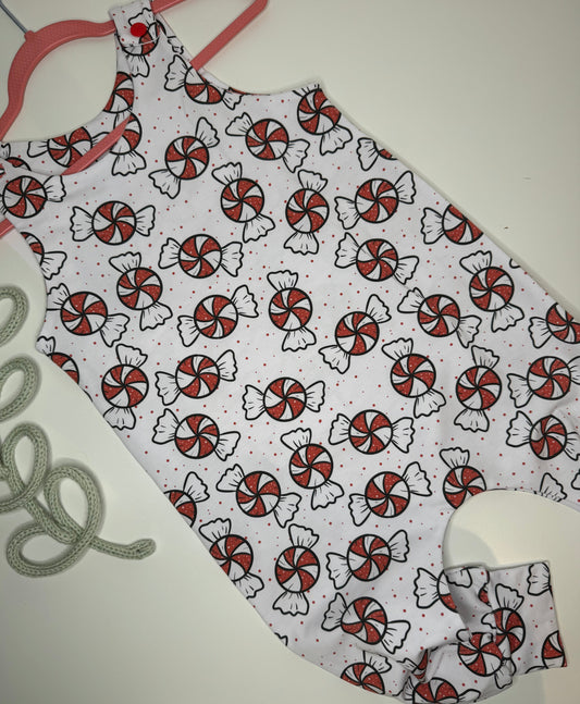 Candy Cane Swirl Romper