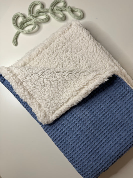 Dark Blue Waffle Blanket